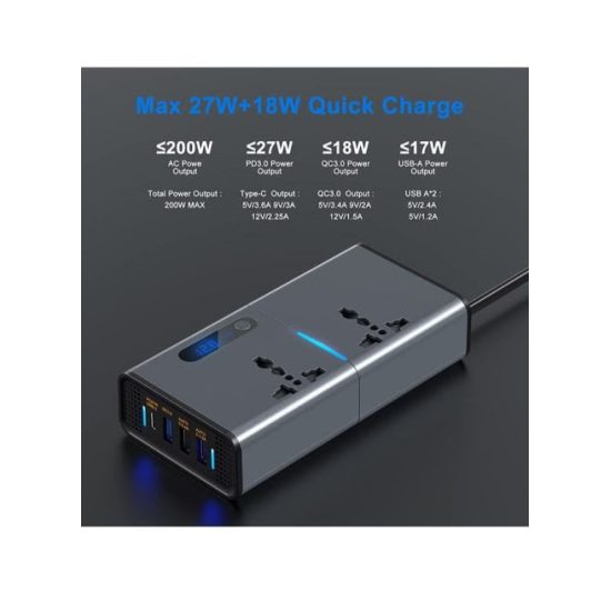 CAR INVERTER D-IV03 محول طاقة للسيارة بقدرة 200 واط