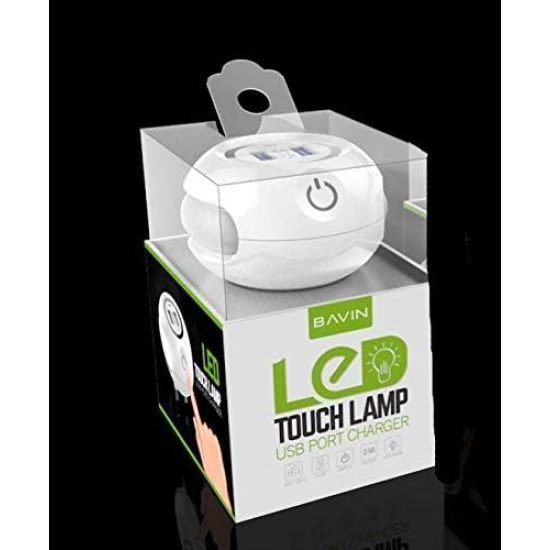 شاحن بافين PC566E متعدد الاستخدامات 2 في 1 مصباح يدوي LED + منفذي USB بقوة 2.4 أمبير