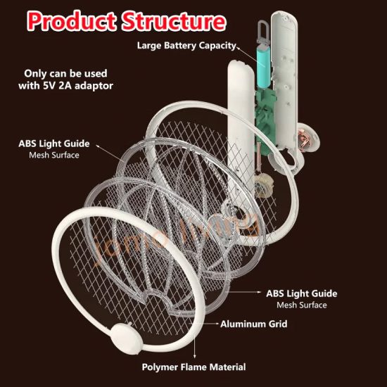 ELECTRIC MOSQUITO SWATTER   مضرب كهربائي قابل للطي لقتل البعوض
