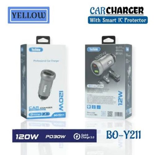 Yellow BO-Y211 فيش سياره 120واط 