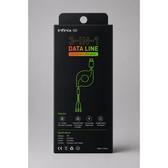 Infinix سلك شاحن ثلاثي 3-in-1 