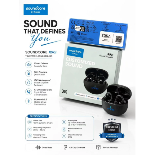 CUSTOMLZD SOUND R90i SOUNBCORE by ANKER سماعات أذن لاسلكية بالكامل من Anker Soundcore CUSTOMLZD SOUND R90i SOUNBCORE by ANKER سماعات أذن لاسلكية بالكامل من Anker Soundcore