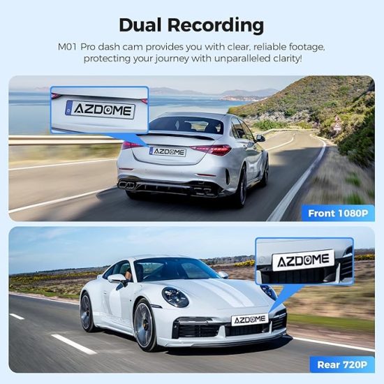 داش كام AZDOME M01 Dual Dash Cam