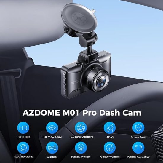 داش كام AZDOME M01 Dual Dash Cam
