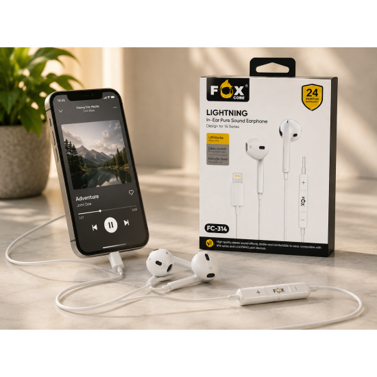 سماعة الأذن السلكية FOX CORE FC-314 بمنفذ Lightning