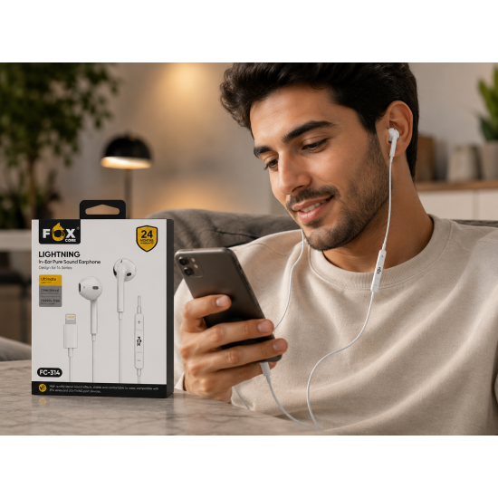 سماعة الأذن السلكية FOX CORE FC-314 بمنفذ Lightning