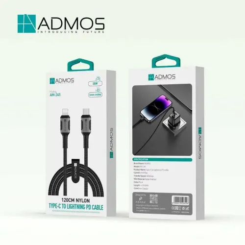 شاحن تايب سي آيفون TYPE-C TI LIGHTNING PD CABLE 120CM NYLON AM- 245 35W 