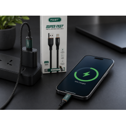 شاحن يو إس بي آيفون بطول متر Fast+ Ft-501