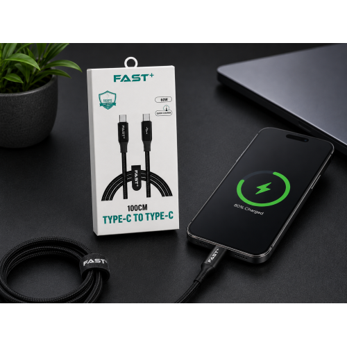 شاحن تايب سي تايب سي بطول متر Fast+