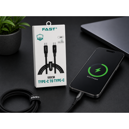 شاحن تايب سي تايب سي بطول متر Fast+