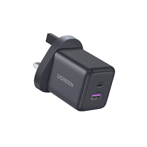 شاحن يوجرين سريع بقوة 30 واط بمنفذين ثنائي (UGREEN 2-Port GaN Fast Charger 30W)