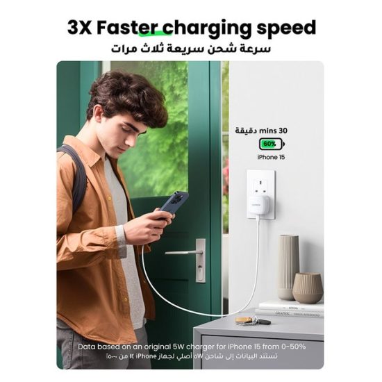 يوجرين شاحن جداري منفذ تايبسي  ugreen 20w