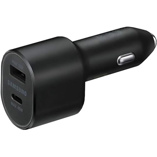 شاحن السيارة الثنائي السريع للغاية من سامسونج مع كيبل تايب سي (Samsung Super Fast Dual Car Charger)، 