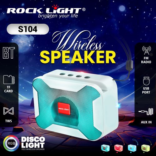 مكبر صوت لاسلكي محمول من طراز Rock LightS104