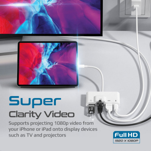 موزع وسائط متعددة 4 في 1 مع موصل Lightning