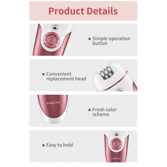 آلة إزالة الشعر الاحترافية 4 في 1 من سوكاني لتنظيف الوجه SOKANY