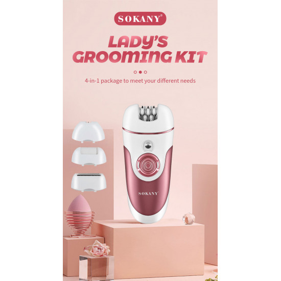 آلة إزالة الشعر الاحترافية 4 في 1 من سوكاني لتنظيف الوجه SOKANY