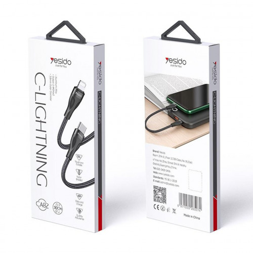 كابل شحن Type-C إلى آيفون ، الطول: 30 سم Yesido CA82