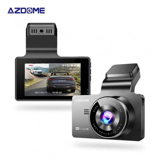 كاميرا AZDOME M63 Lite مزدوجة داش أمامية 4K مع GPS WIFI 3 بوصة عرض للرؤية الليلية شاشة للمساعدة في ركن السيارة بسهولة