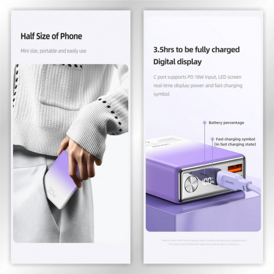 شاحن متنقل رقمي USAMS 10000mAh