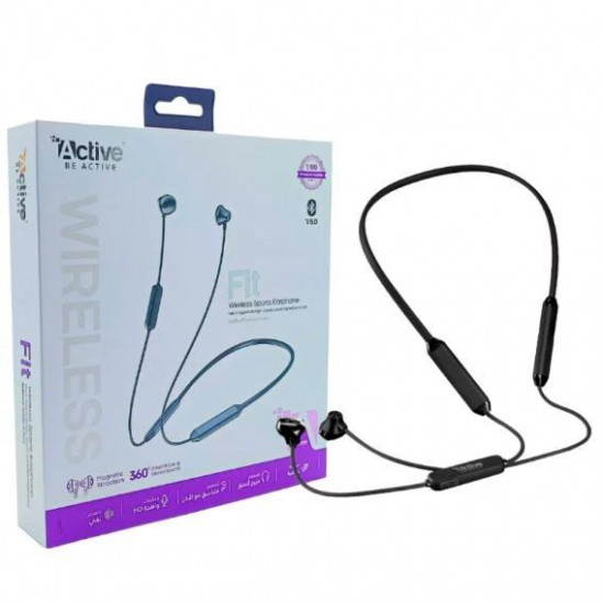 سماعة عنق رياضية لاسلكية ACTIVE CHARM Ffit Wireless BK3266 - اسود