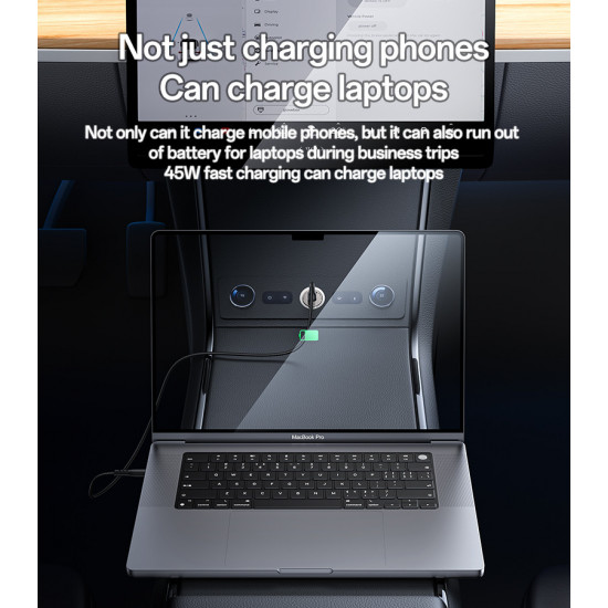 شاحن سيارة صغير مخفي من Yesido Y67 بقوة 45 وات للشحن السريع