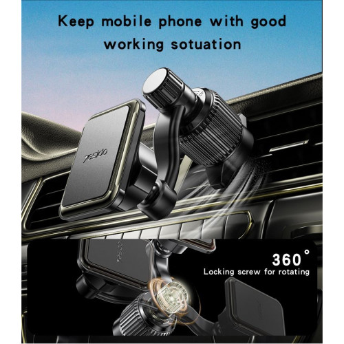 حامل هاتف مغناطيسي C244 بزاوية دوارة حرة 360 درجة، 6 قطع من مغناطيس N42، منفذ تهوية متطور حامل هاتف مغناطيسي C244 بزاوية دوارة حرة 360 درجة، 6 قطع من مغناطيس N42، منفذ تهوية متطور