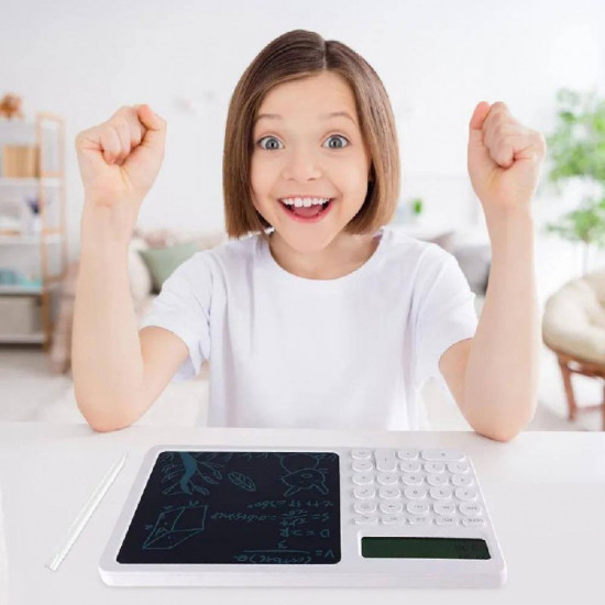 الة حاسبة علمية للطلاب، الة حاسبة علمية 2 في 1 مع تابلت كتابة وقلم قابل للمسح، آلة حاسبة مكتبية محمولة متعددة الوظائف للدراسة والعمل ورحلات العمل