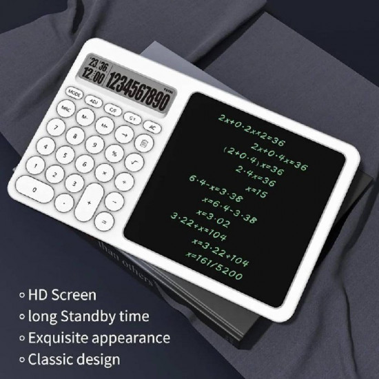 الة حاسبة علمية للطلاب، الة حاسبة علمية 2 في 1 مع تابلت كتابة وقلم قابل للمسح، آلة حاسبة مكتبية محمولة متعددة الوظائف للدراسة والعمل ورحلات العمل