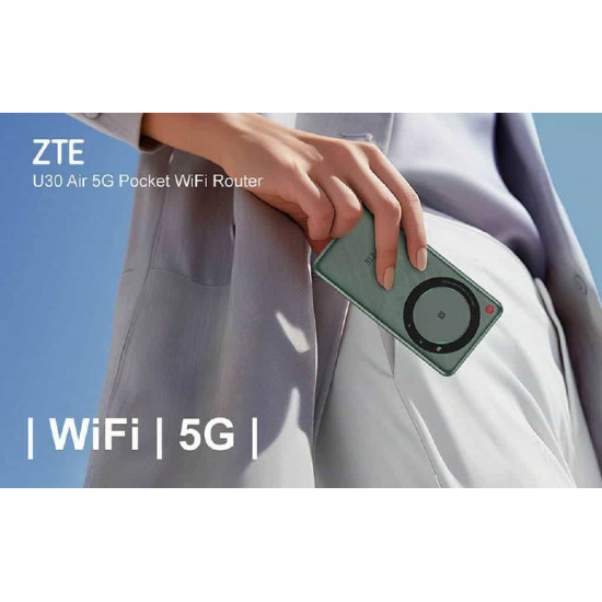 راوتر واي فاي محمول ZTE 5G آير U30 نقل بيانات 500 ميجابايت في الثانية ( أبيض ) راوتر واي فاي محمول ZTE 5G آير U30 نقل بيانات 500 ميجابايت في الثانية ( أبيض )