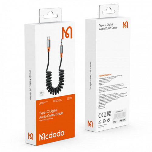 Mcdodo Kabel Type C to Aux Jack 3.5mm Male Audio HiFi 1.8m