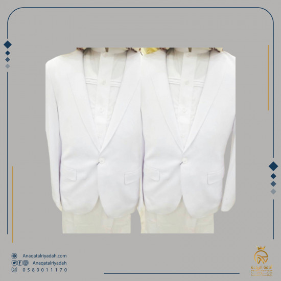 جاكيت ابيض قماش ربيعي 