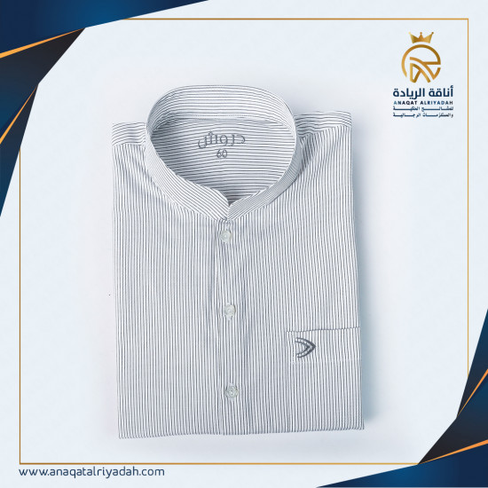 جلابية دروش مقلم رقبة كويتي