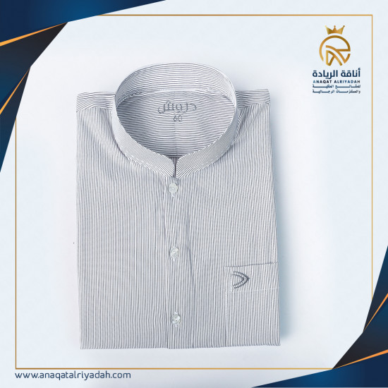 جلابية دروش مقلم رقبة كويتي