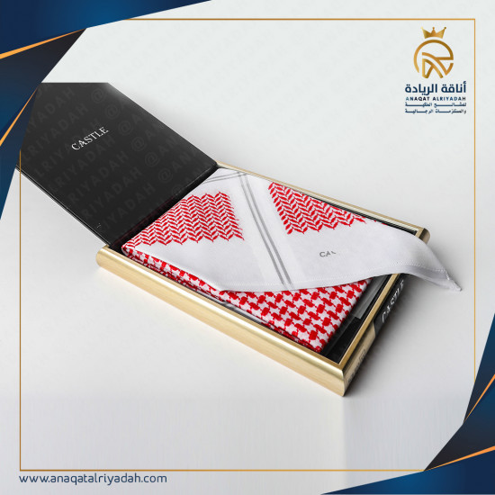 شماغ كاستل  احمر خط رمادي  CASTEL1152