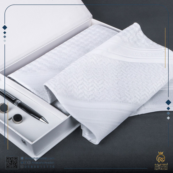 شماغ لاكوفا أبيض 2021 مع هدية شماغ لاكوفا أبيض 2021 مع هدية