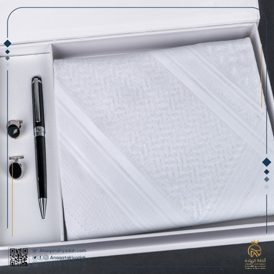 شماغ لاكوفا أبيض 2021 مع هدية شماغ لاكوفا أبيض 2021 مع هدية