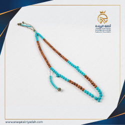 سبحة خشب كوك مطعم بالفيروز 