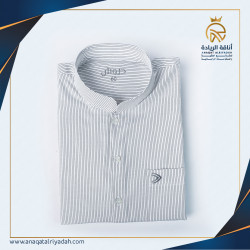 جلابية دروش مقلم رقبة كويتي