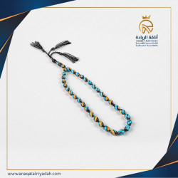 سبحة خشب كوك مطعم بالفيروز و الكهرمان