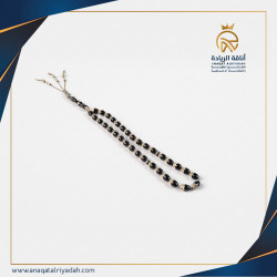 سبحة خشب يسر مطعم بالفضة 004