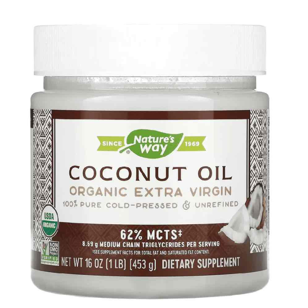 زيت جوز الهند العضوي نقي 100٪ بالشكل الجديد 453 جرام - من ناتورال واي 