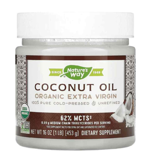 زيت جوز الهند العضوي نقي 100٪ بالشكل الجديد 453 جرام - من ناتورال واي 