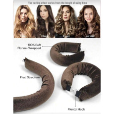 لفافات شعر قماش و قبعه - لون بيج 