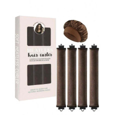 لفافات شعر قماش و قبعه - لون بني