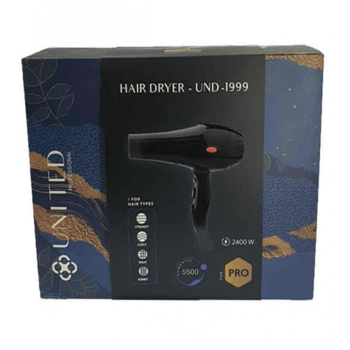 استشوار هوائي يد - مجفف شعر احترافي بقوة 2400واط من يونايتد بروفيشينال