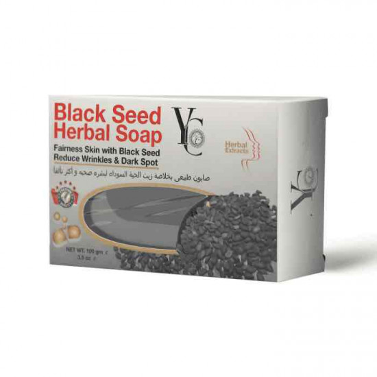 صابون عشبي بالحبة السوداء يقلل ظهور التجاعيد والبقع ويساعد في التخلص من حب الشباب - من واي سي  - 100 جم