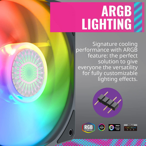 مراوح تركيب :COOLER MASTER SICKLEFLOW 120ARGB 1PACK