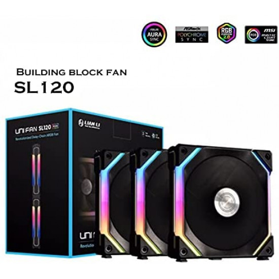 مراوح تركيب : LIAN LI CASE UNI-FAN SL120 3PACK BLACK