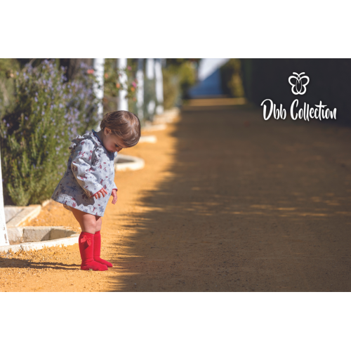 12004 طقم بناتي فستان وكلوت 